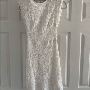 Anthropologie Elegant White Textured Women's Dress